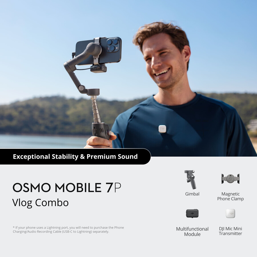 bundle vlog osmo mobile 7p Émetteur dji mic mini blanc arctique