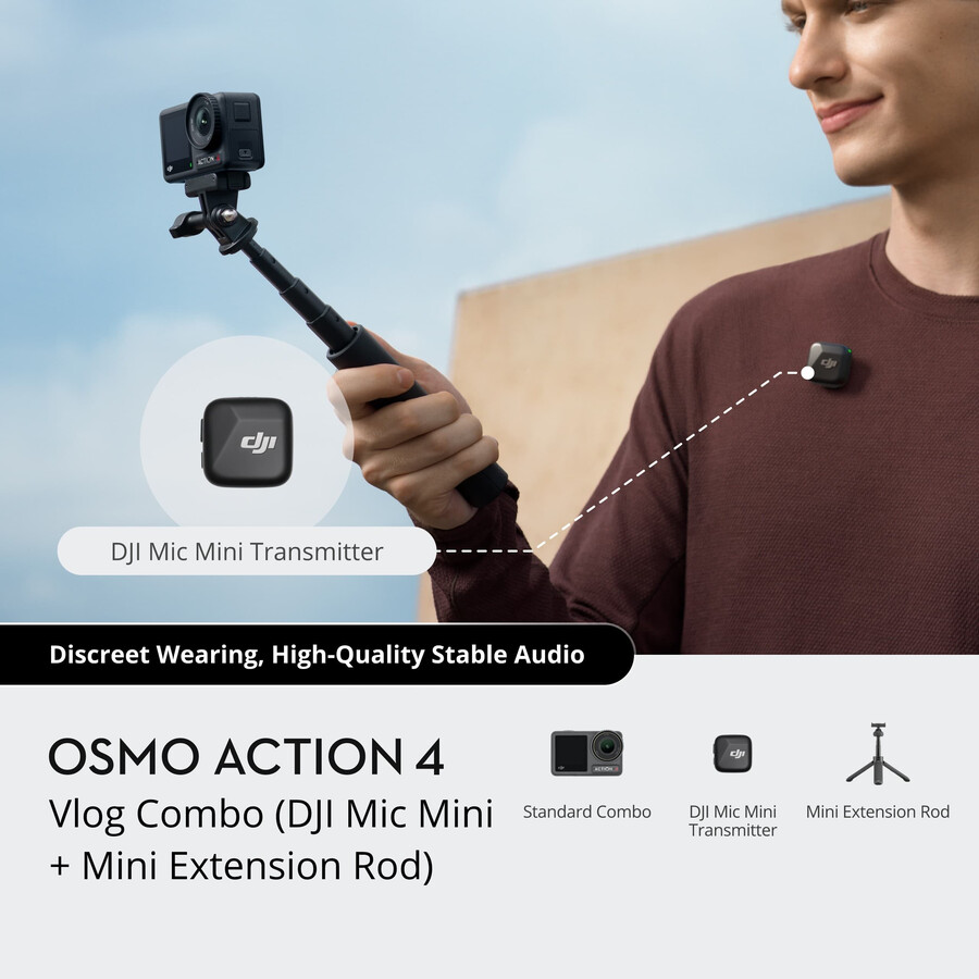 bundle vlog osmo action 4 dji mic mini mini barre dextension