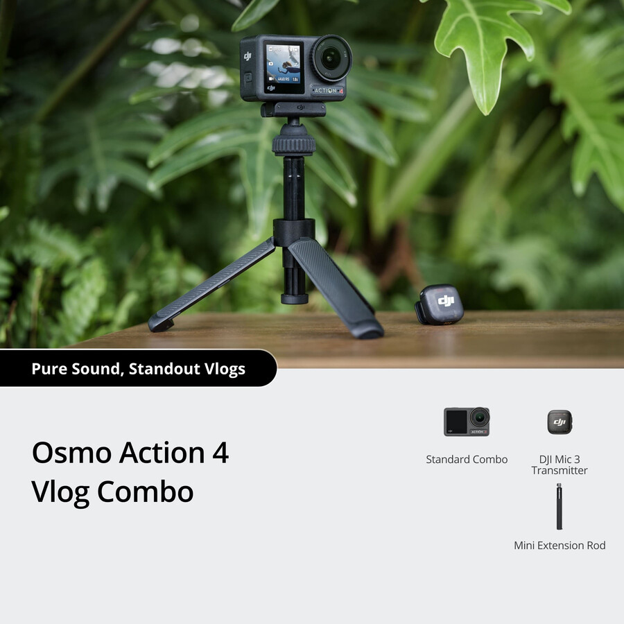 bundle vlog osmo action 4 Émetteur dji mic 3 mini barre dextension