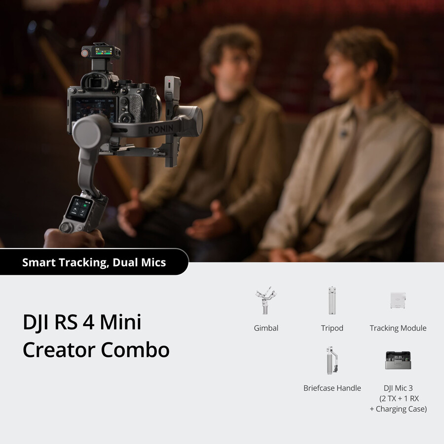 bundle créateur dji rs 4 mini dji mic 3 2 tx 1 rx boîtier de recharge